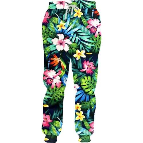 Leaf Flower Rose Joggers Pants Men/Women Funny Cartoon Sweatpants 2021 New Trousers Jogger Pants Elastic Waist Pants Dropship