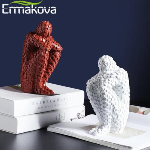 ERMAKOVA Resin Abstract Thinker Mosaic Sculptures Office Home Decor Accessories Crafts Ornaments