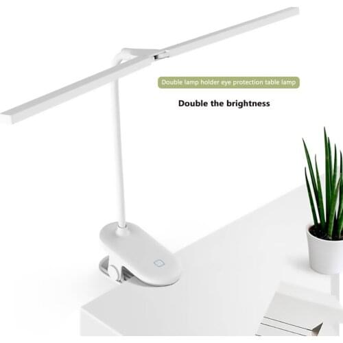 Led Night Lights for Bed Study Room Book Reading Working Night Lamp No Wire Rechargeable Touch Switch Dual Head Clip Led Lamp
