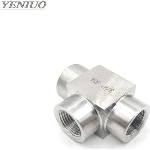 SS304 1/8" 1/4" 3/8" 1/2" 3/4" BSP Female Tee Thread 3 Way 304 Stainless Steel Tee Pipe Fitting Connector Adaptor