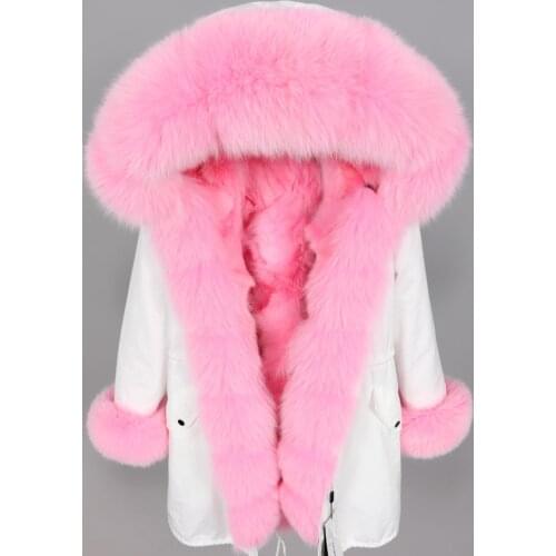 Maomaokong winter fashion womens clothingFox fur lining Fur pike Oversized Fox hair Fur collar Park coat