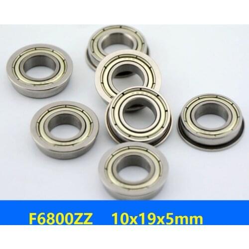 100pcs/lot F6800ZZ F6800Z F6800 ZZ Z 10x19x5 mm flange deep groove Ball Bearing double shielded flanged F 6800ZZ 10*19*5mm