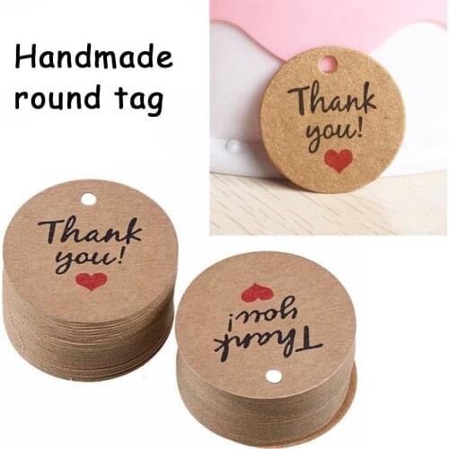 100 Pieces Thank You With Red Heart Kraft Gift Tags Cards Hang Hang Wedding Party Paper Price Label Tag Tags W2S5