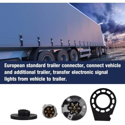 12V 7Pin Aluminium Housing European Standard Trailer Plug Socket Connector Adapter Bracket For Caravans Trucks RV Boats Trailer