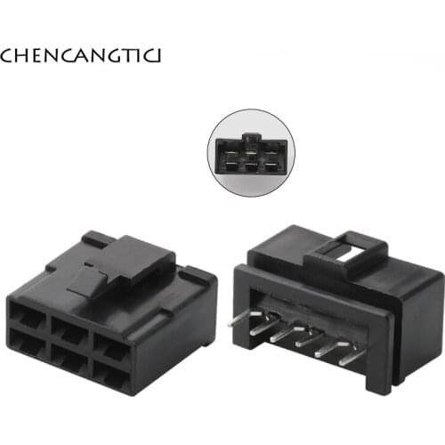 2 Sets 6 Pin Way Wire-to-Plate Straight Needle Pins Socket Pcb Board Connector Harness Male Female Plug For Auto DJ70620-6.3-21