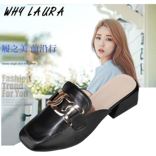 2021 women semi-drag casual bun women comfortable shoes women low heel chunky sole sandals women shoes women shoes