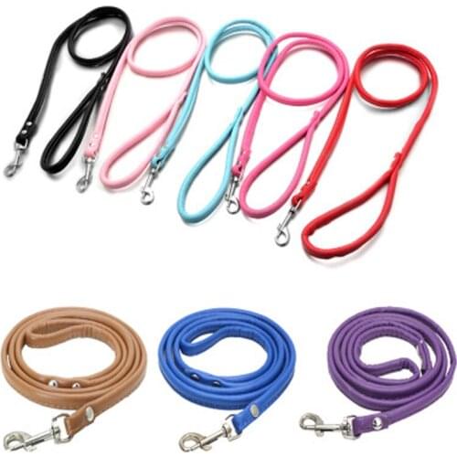 35PCS / LOT Small Dog Chain PU Pet Lead Rope Hook Buckle Round Rope Dog Traction Walking Rope Pet Supplies