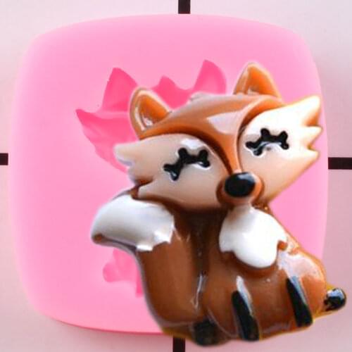 3D Cute Fox Silicone Mold DIY Party Fondant Cake Decorating Tools Candy Chocolate Gumpaste Molds Polymer Clay Resin Soap Moulds