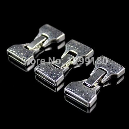 30sets/lot Antique Silver Fold Over Lobster Clasp Necklace Hook Fings bails for Pendant Bracelet Clasp Hole:2.5x15.2mm (K00538)