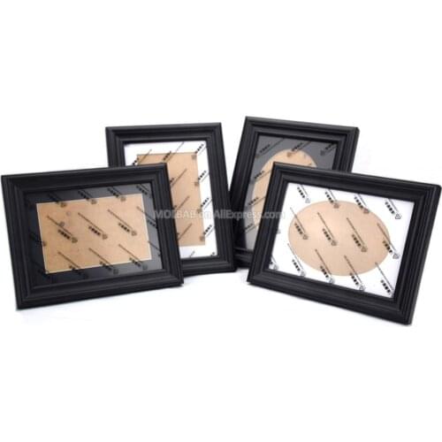MOLBAB 7X5 inch Tabletop Wood Black Photo Frame Wooden Portrait Picture Frames Wall Chic Ornate Style Molding Border Desk Decor