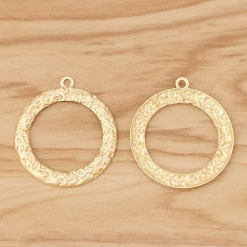 8 Pieces Gold Color Large Open Round Circle Charms Pendants for DIY Earrings Jewellery Making Accessories 40mm