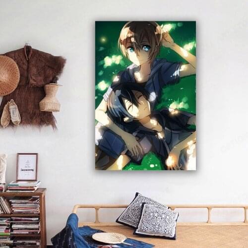 Anime Sword Art Online Asuna and Kirito Manga SAO Canvas Home Decor Painting Wall Art Decoration Prints Dorm Living Room Poster