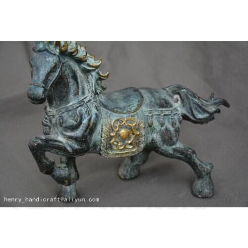 Antiques Art Collection Old Chinese 18C Gilded bronze carving Horse Statue/ Sculpture best adornment,free shipping