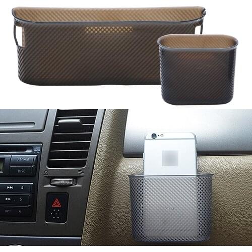 Car Storage Box Phone Charger Cradle Multifunction Door Side Hanging Pocket Trash Bin Garbage Mesh Card Phone holder Organizer