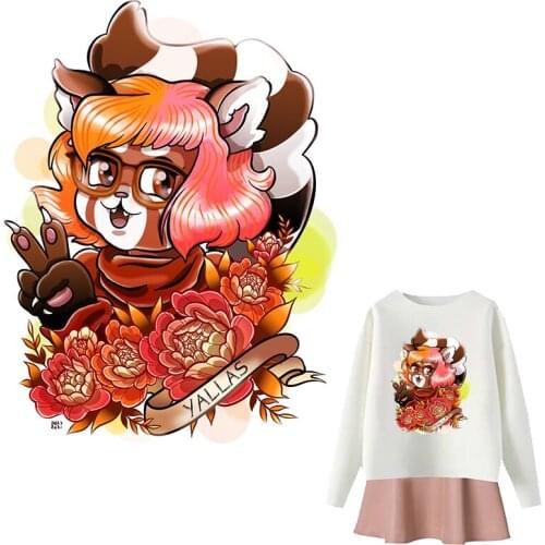 Cartoon Patches Squirrel Thermal Stickers on Clothes Iron-on Transfers for Clothing Thermoadhesive Patch Diy Flower Applique