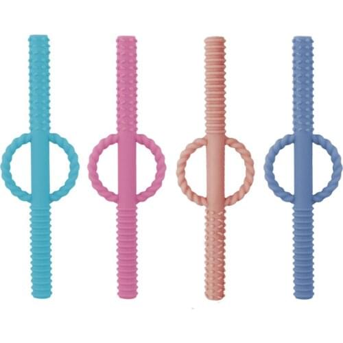 Baby Teether Safe Toys Toddle Teething Straw Silicone Chew Dental Care Toothbrush Nursing Teeth Gift Food Grade Silicone Toys