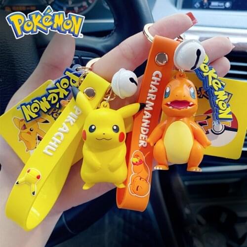Action 6 Pcs/set Pikachu Keychain Toys Bulbasaur Jigglypuff Car Key Chain Pendants Women Bag Ornaments Model Toys For Kids Gifts