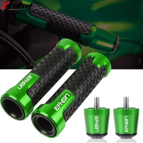 For KASASAKI ER6N ER-6N ER 6N 2010-2017 2016 2015 Motorcycle CNC Aluminum Accessories Handlebar Handles Hand Grips Ends Cap Plug