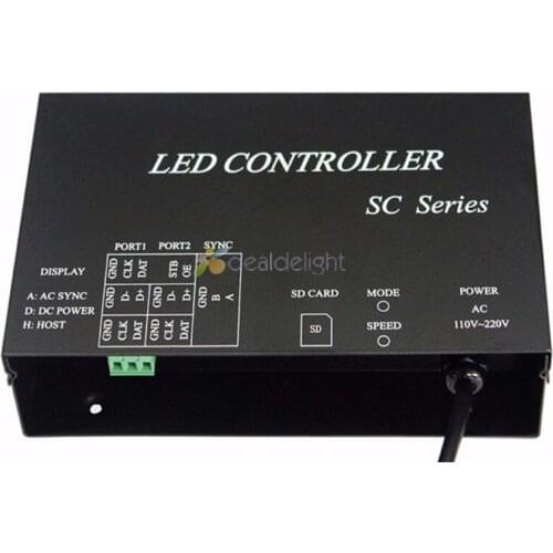 H803SC LED music pixel controller;SD card support DMX512,WS2812,etc.microphone&audio cable input 2560pixels