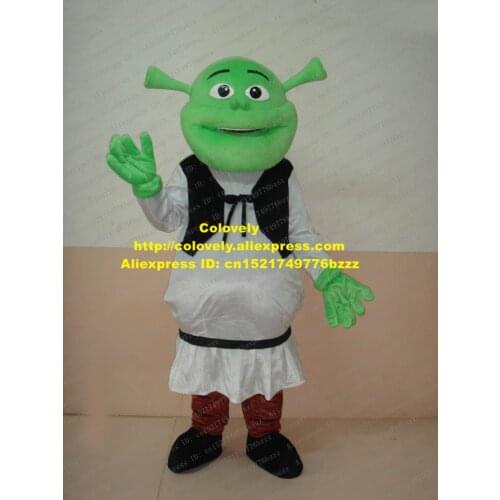 Lively Green Shrek Freak Monster Monstrosity Adult Mascot Costume Mascotte With Long Green Ears Happy Face No.406 Free Shipping