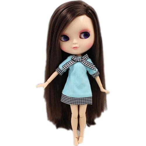 Joint azone body ICY nude doll 30CM small chest deep brown straight hair Fortune Days F&D No.280BL0222 free shipping
