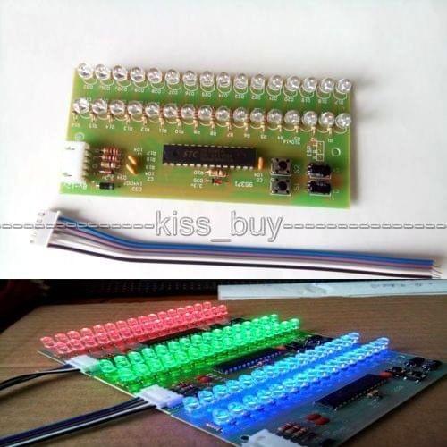 MCU Adjustable Display Pattern LED VU Meter Level Indicator 16 LED Dual Channel audio signal 8v-12v dc