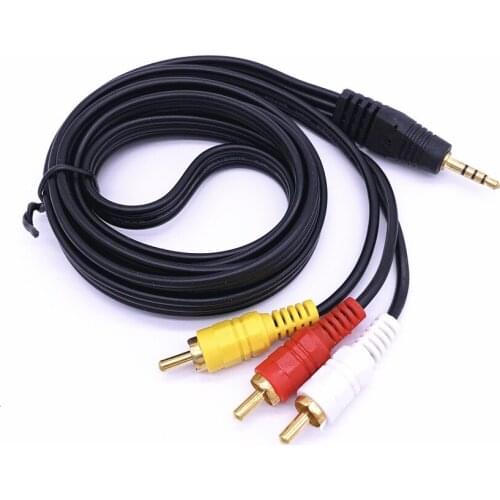 Mini 3.5mm To 3 RCA AV A V TV Video Cable Cord Lead for MP3 MP4 PMP Media Player