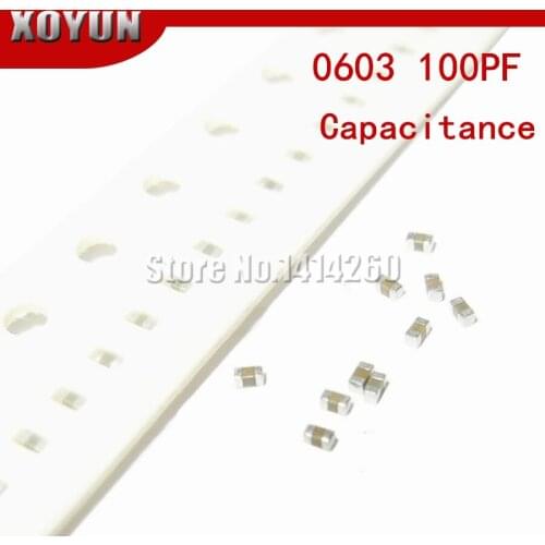 100pcs 0603 100PF NPO Error 5% 50V 0603 100P SMD Thick Film Chip Multilayer Ceramic Capacitor