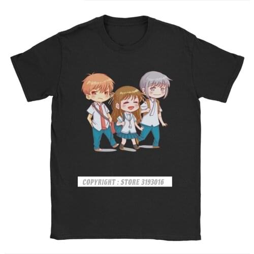 Men Brand Casual 3d T Shirt Fruits Basket Tshirts Anime Sohma Yuki Kyo Tohru Furuba Manga Animals Cat Cotton T-Shirt