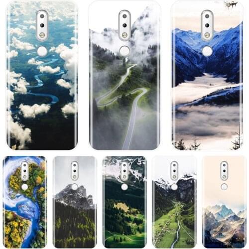 Soft Back Cover For Nokia 2.1 3.1 5.1 6.1 7.1 Mountain Travel Cloud Green Phone Case Silicone For Nokia 7.1 6.1 5.1 3.1 2.1 Plus