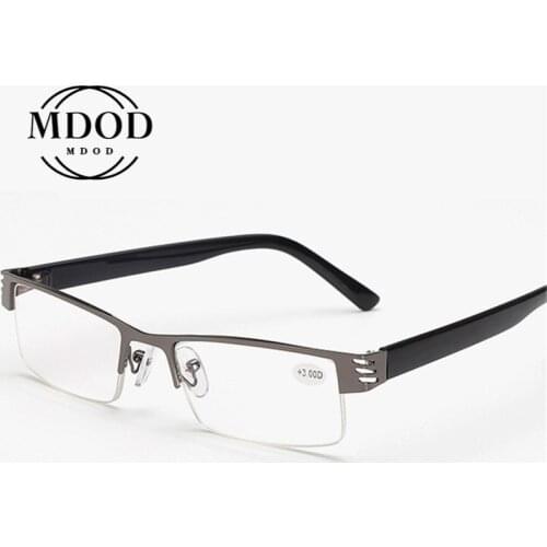 Reading Glasses Men Women High Quality Black Half-frame Computer Glasses Male Presbyopic Eyeglasses +1.0+1.5+2.0+2.5+3.0+3.5+4.0