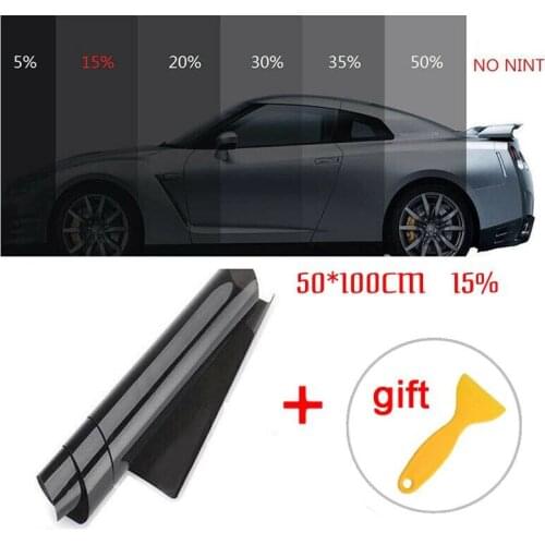 1 Roll 50cm X 1m 1/5/15/25/35 Percent VLT Window Tint Film Glass Sticker Sun Shade Film For Car UV Protector Foils Sticker Films