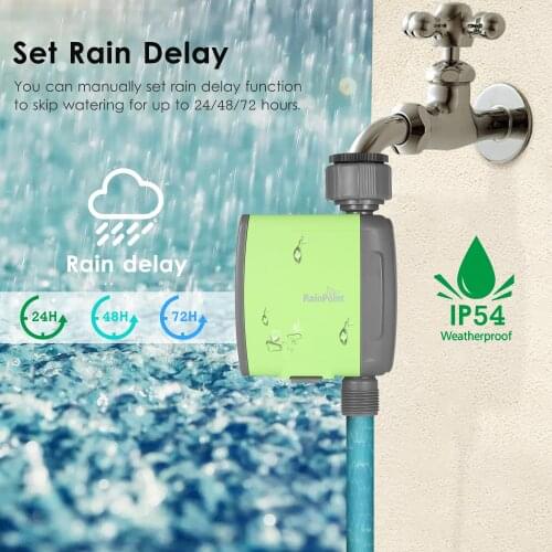 Programmable BT WiFi Water Timer Hose Faucet Timer Outdoor Battery Operated Water Flow Meter Automatic Watering Sprinkler System