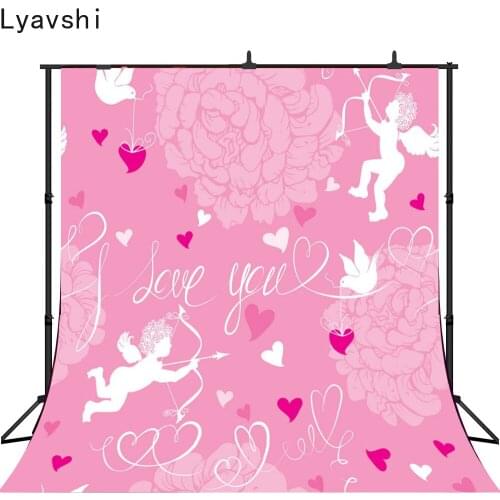 Lyavshi Pink Valentines Day Wedding Vinyl Photography Backdrops Customized Photo Background Love valentine for studio