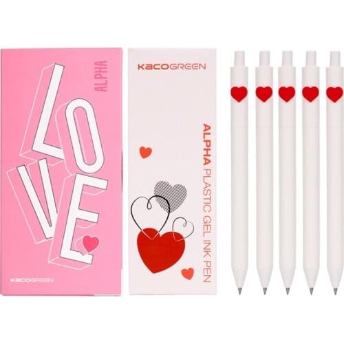 Xiaomi Kaco 10/5PC/Lot Kawaii Gel Pen 0.5MM Black Ink Office Business Pens Pучка Caneta for Valentines Day Student Stationery