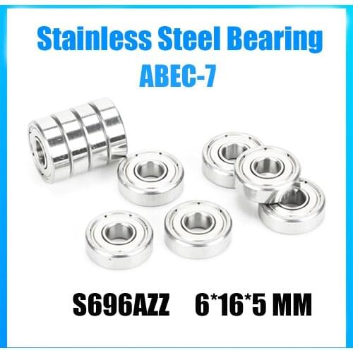 S696AZZ Bearing 6*16*5 mm 5Pcs ABEC-7 440C Roller Stainless Steel S696AZ S696A Z ZZ R-830ZZ Ball Bearings