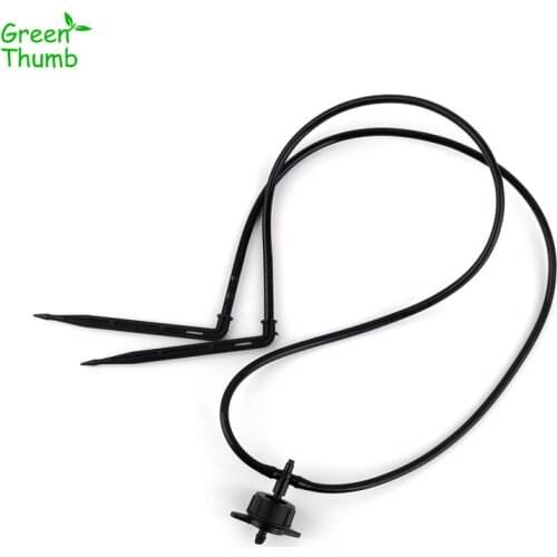 25sets Black Dripper Curved Arrow 2 ways Garden Drip Watering System for Garden Irrigation Kits Connect 3/5mm Hose