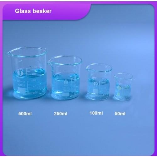 4pcs/set 50/100/250/500ml Glass Beaker for Laboratory Tests, Measuring Cup Volumetric Glassware for Lab Experiments