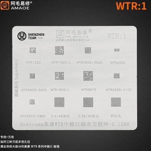 AMAOE Stencil WTR:1 For WFR1620 WTR1625L WTR3925 WFR2600 WTR4905 WTR1605/L WTR5975 WTR2605 WTR2965 WTR1625 Reballing Stencil IC
