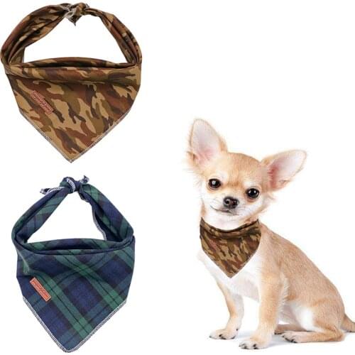 Unique Style Paws Dog Cat Bandana Dog Accesseries Pet Product Gift for Dog Bandage Bandana Collar Camouflage Plaid