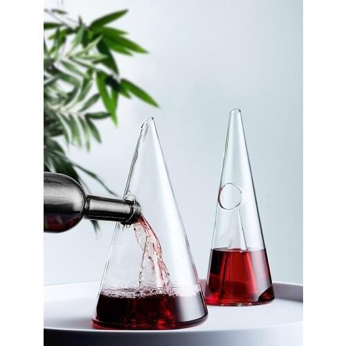 Wine Decanter Handmade Crystal Red Wine Brandy Champagne Glasses Pyramid Decanter Bottle Jug Pourer Aerator For Family Bar