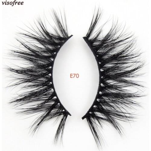 Visofree Mink False Eyelashes 25mm Lashes 27mm Mink Lashes Handcrafted Full Volume Dramatic Eyelashes Luxury 3D Mink Lashes 70E