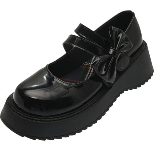 Marry Janes Pumps 2021 Brand Girls Platform Wedges Angel Bat Buckle Womens Pumps New INS Cosplay Lolita Japanese Shoes Woman