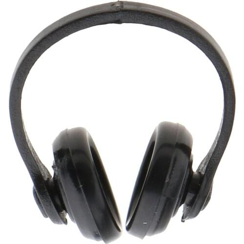 1:12 Black Plastic Headphone Headset Dollhouse Miniature Decoration