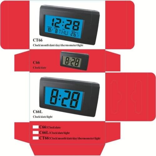 1pcs Car Digital Clock & Temperature Display Electronic Clock Thermometer Auto Electronic Clock LED Backlight Digital Display