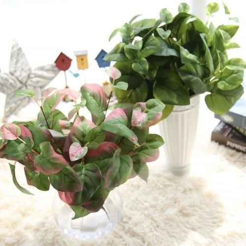 1pcs Artificial Plant Wall Simulation Green Plastic Leaves Bouquet Wedding Home Party Decoration Flower Arrangement DIY Bonsai