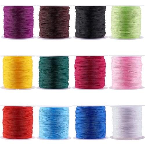 12Rolls/set 0.8mm Polyester Cord String Strap Necklace Thread Rope For Weave Jewelry Making DIY Bracelet Supplies