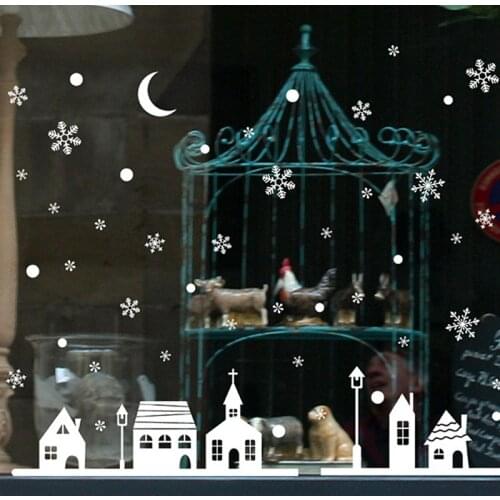 2020 Christmas stickers wall stickers Christmas Wall Window Stickers snowflake Christmas decoration 2021Christmas Window sticker
