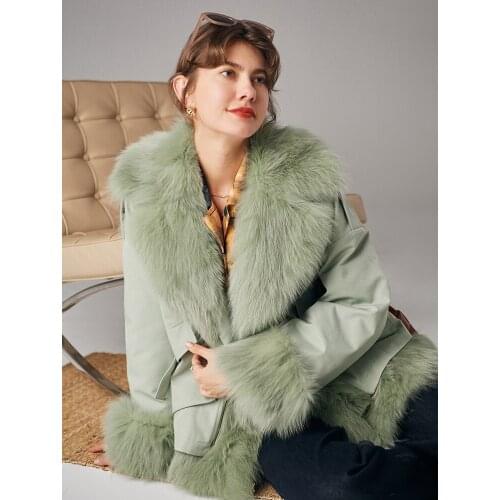 2021 Short Real Fox Fur Coat Female 90% White Duck Down Jacket Korean Parkas Woman Autumn Winter Clothes Ropa De Mujer Pph2847