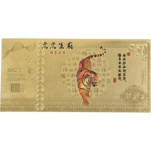 2022 tiger year Gold foil red envelope commemorative coins collectibles